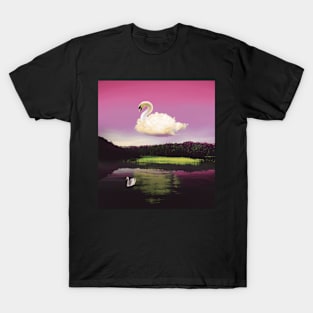 Abstract swan cloud T-Shirt